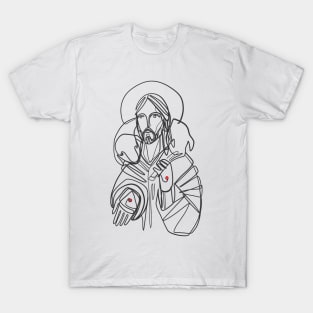 Digital illustration or drawing of Jesus Christ Good Shepherd T-Shirt